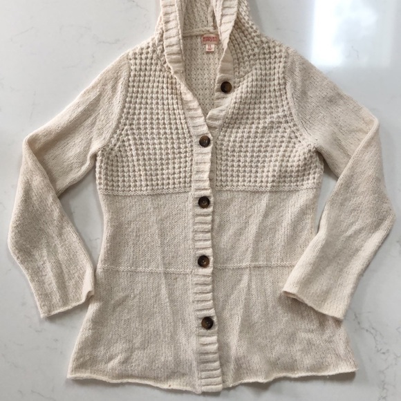 Mossimo Supply Co. Creamy White Knit Hooded Cardi - Picture 6 of 12